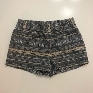 J Crew Chambray Aztec Print Shorts